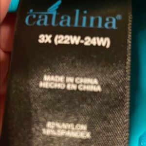 Catalina Black and Blue Plus Size Swimwear